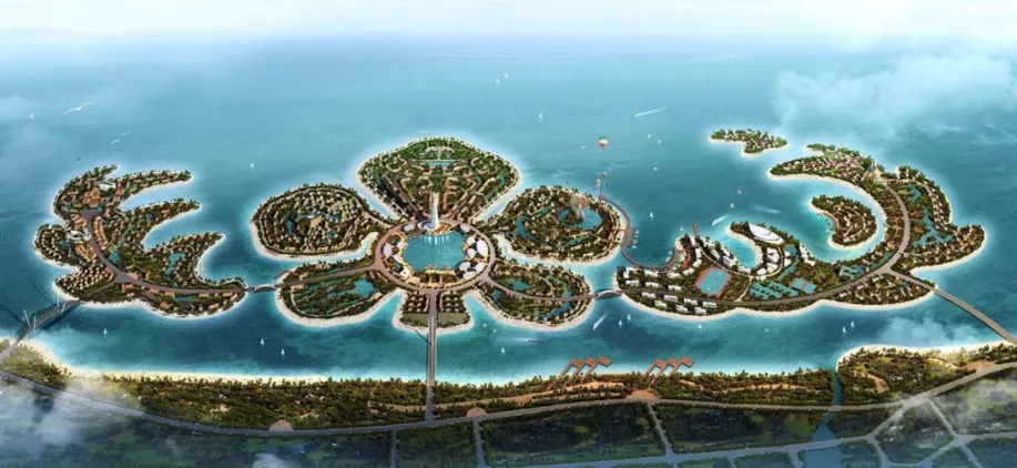 18500m2 Giant Screen Light Show in the Ocean Flower Island of Hainan Amazed the World!